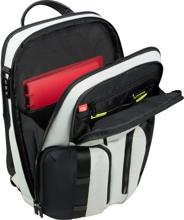 Samsonite Urban-Eye, Rucksack, 14.1", mit 2 Taschen, Light Grey/Lime