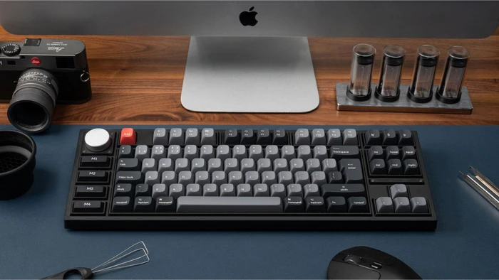 Keychron Q3 Pro SE, schwarz/blaugrau, LEDs RGB, hot-swap, Keychron K Pro BANANA, USB/Bluetooth, DE