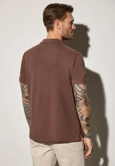 Street One Piquée mit Logo Poloshirt kurzarm clay brown (Herren)