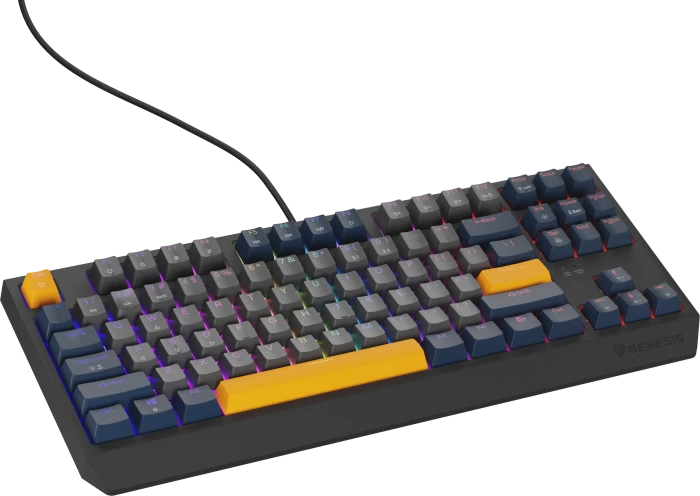 Genesis Thor 230 TKL, Naval Blue Negative, LEDs RGB, hot-swap, Outemu Panda, USB, US