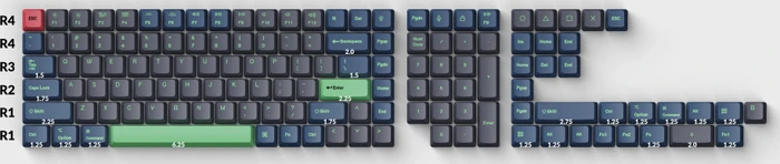 Keychron OEM Dye-Sub Full Set Keycap-Set Hacker - Version C, Kunststoff (PBT), Hacker, blau/grün, 137 Tasten, ANSI-US