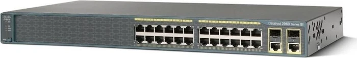 Cisco Catalyst 2960 LAN Lite Rackmount Managed Switch, 24x RJ-45, 2x RJ-45/SFP, 370W PoE