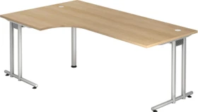 Hammerbacher Ergonomic N-Serie NS82/E Eckschreibtisch 200x120cm Eiche/silber