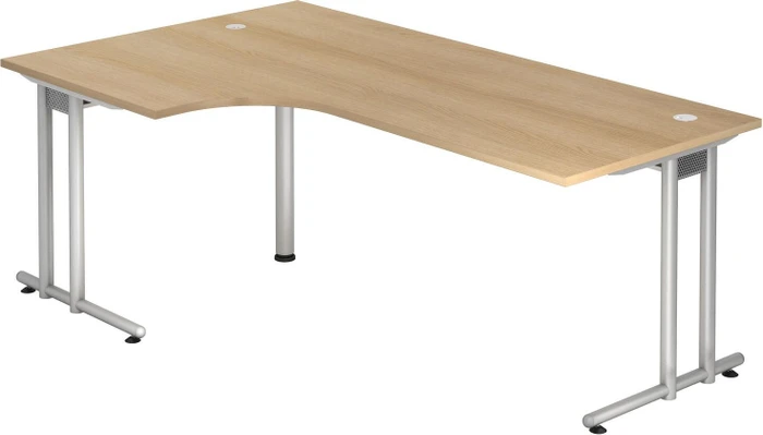 Hammerbacher Ergonomic N-Serie NS82/E Eckschreibtisch 200x120cm Eiche/silber