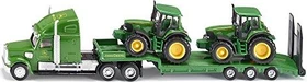 SIKU Farmer Tieflader mit John Deere Traktoren