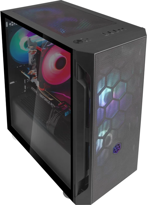 SilverStone Fara H1M Pro, schwarz, Glasfenster