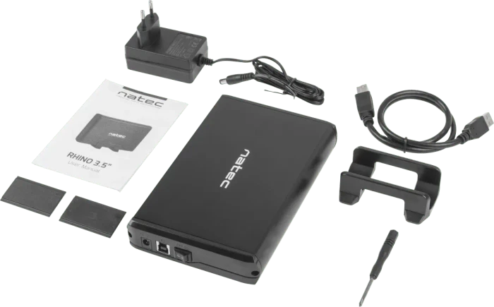 Natec Rhino, schwarz, 3.5", USB-B 3.0
