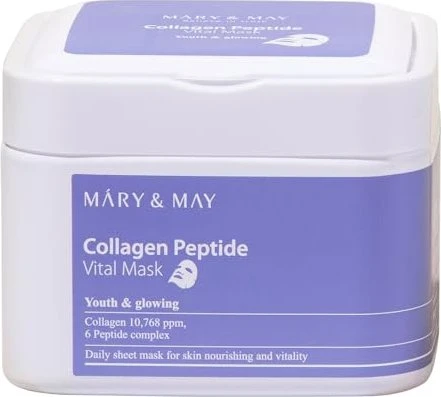 Mary & May Collagen Peptide Vital Tuchmaske, 30 Stück
