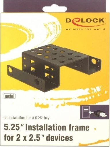 DeLOCK 5.25" auf 2x 2.5" Einbaurahmen, schwarz