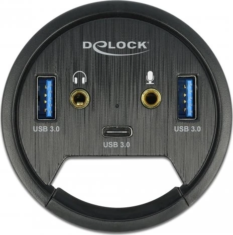DeLOCK Tisch USB-Hub, 1x USB-C 3.0, 2x USB-A 3.0, USB-A 3.0 [Stecker]