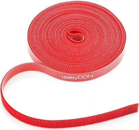 deleyCON Klett-Kabelbinder, 10mm, 5m, rot