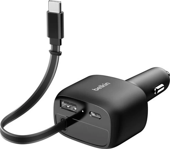 Belkin Kfz-Ladegerät mit einziehbarem Kabel 75W schwarz