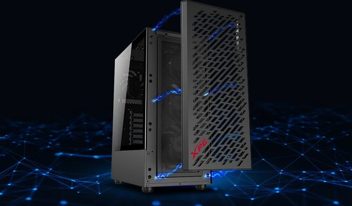 ADATA XPG Valor Air, schwarz, Glasfenster