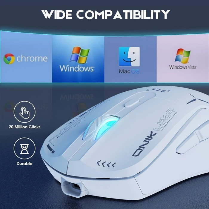 Onikuma CW917 Wireless Gaming Mouse weiß, USB