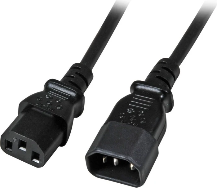 EFB Elektronik Kaltgeräte Verlängerungskabel C13/C14 schwarz, 2.0m