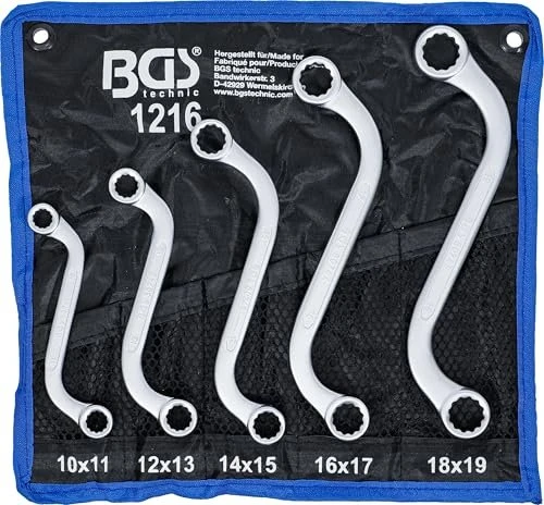 BGS technic S-Form Schraubenschlüsselsatz inkl. Tasche, 5-tlg.