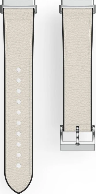 Hama Ersatzarmband Leder/Silikon 20mm für Fitbit Versa 3/Sense weiß