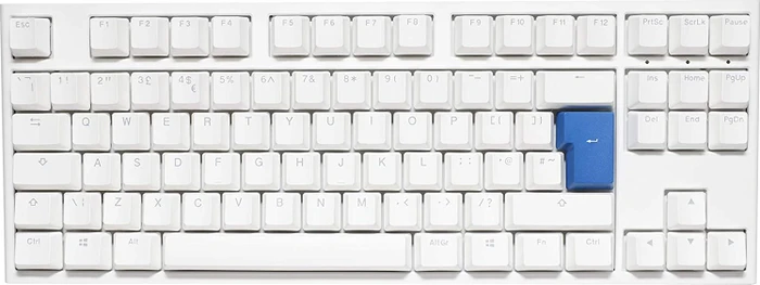 Ducky One 2 RGB TKL PBT, LEDs RGB, weiß, MX RGB BLUE, USB, UK