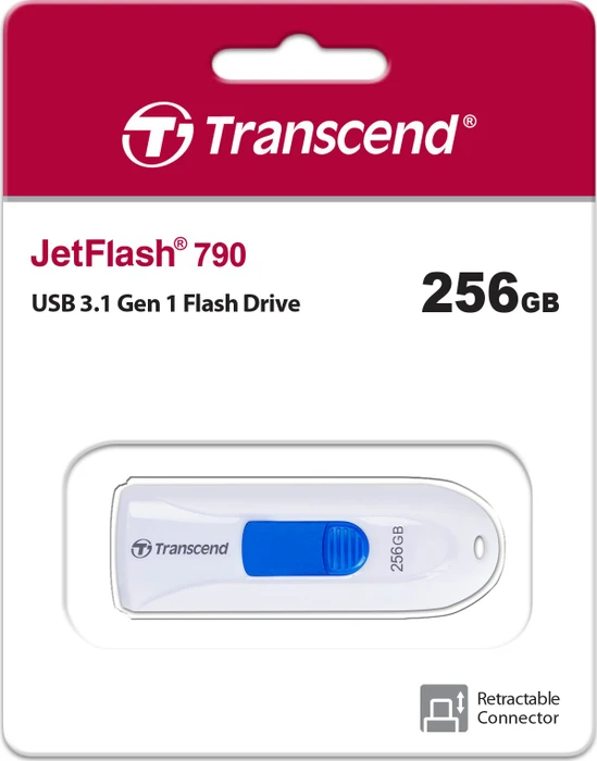 Transcend JetFlash 790 256GB weiß, USB-A, USB 3.2 Gen 1×1