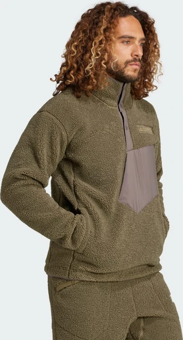 adidas Terrex Xploric High Pile Fleece Pullover olive strata (Herren)