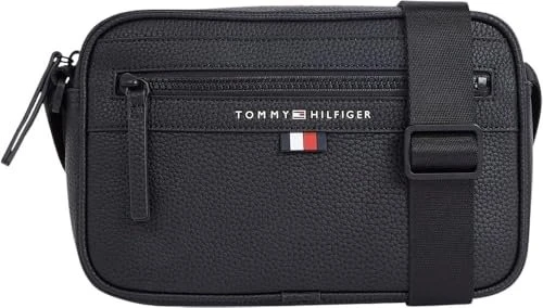 Tommy Hilfiger Essential Reporter Metall-Logo Umhängetasche schwarz