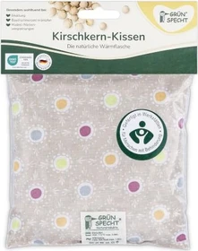 Grünspecht Traubenkern-Kissen 12 x 12cm Wärmekissen beige