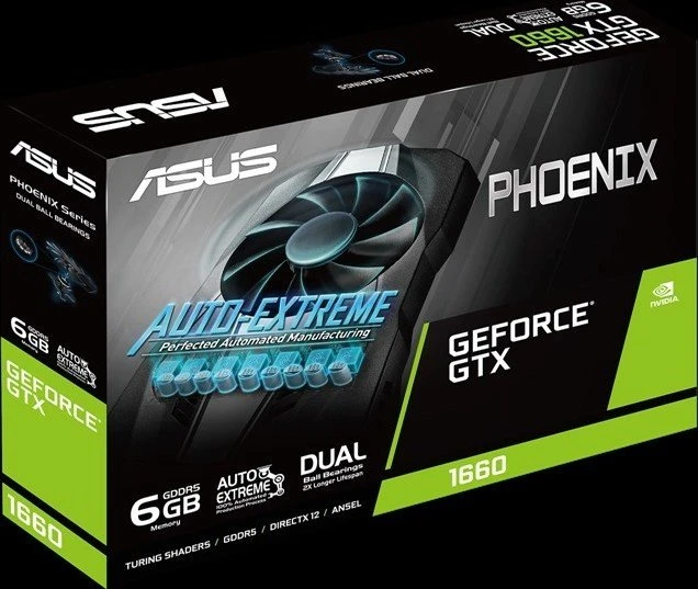 ASUS Phoenix GeForce GTX 1660, PH-GTX1660-6G, 6GB GDDR5, DVI, HDMI, DP