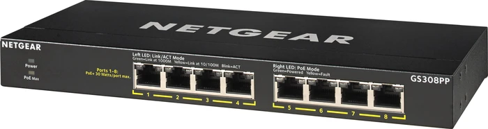 Netgear SOHO GS300 Desktop Gigabit Switch, 8x RJ-45, 83W PoE+