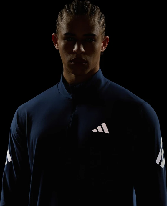 adidas Adi365 Iconic Half Zip Laufshirt langarm tech indigo/white (Herren)