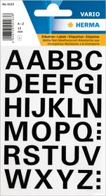 Herma Buchstabenetiketten A-Z, 10x15mm, wetterfest, schwarz, 10er-Pack (360 Etiketten)