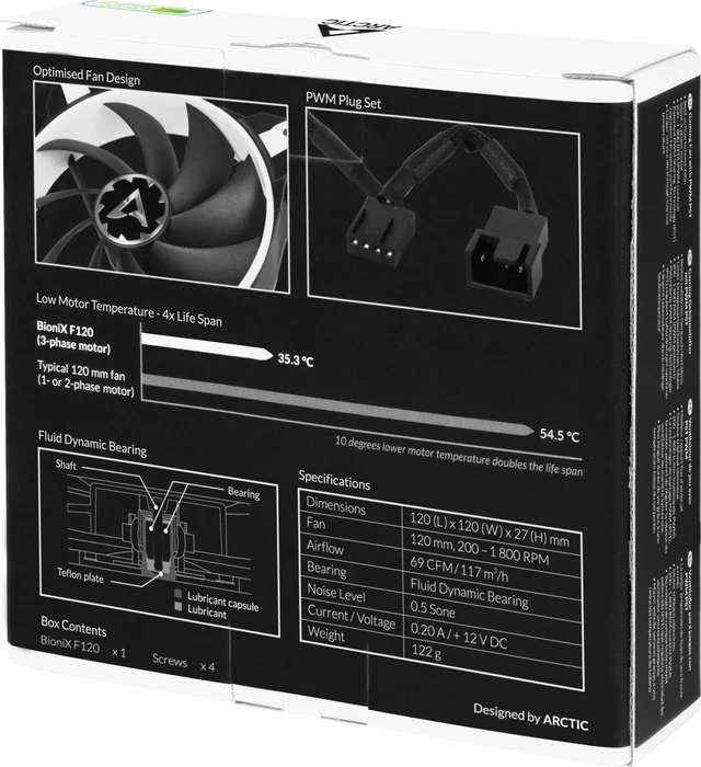 ARCTIC BioniX F120 PWM PST weiß, 120mm