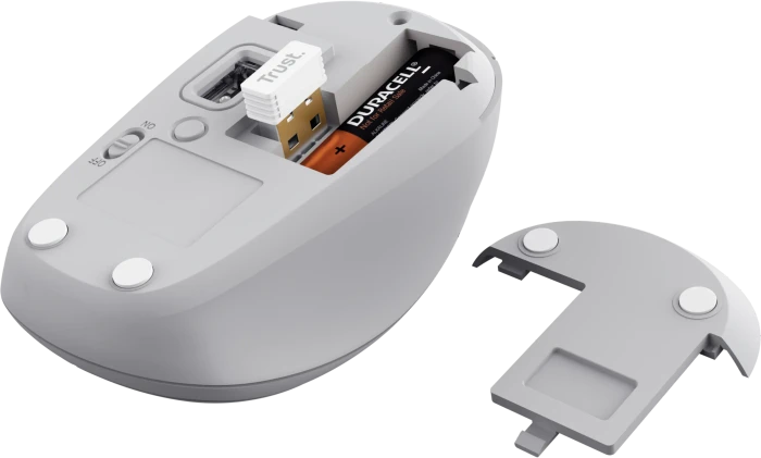 Trust Yvi+ Compact Multi-Device Wireless Mouse weiß, USB/Bluetooth