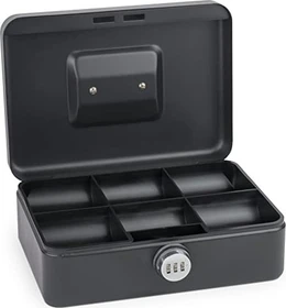 SAX Box L Geldkassette, schwarz, mechanische Zahlenkombination