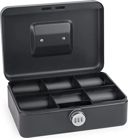 SAX Box L Geldkassette, schwarz, mechanische Zahlenkombination