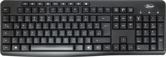 Inter-Tech KB-208-II kabelloses Desktop-Set schwarz, USB, DE