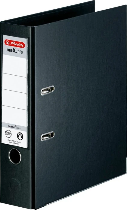 Herlitz maX.file protect plus Ordner 2-Ring, 80mm, A4, schwarz