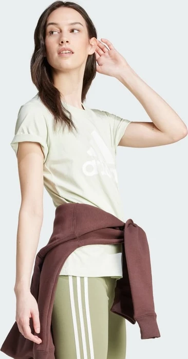 adidas Loungewear Essentials Logo T-Shirt kurzarm linen green (Damen)