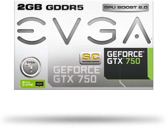 EVGA GeForce GTX 750 Superclocked, 2GB GDDR5, DVI, HDMI, DP