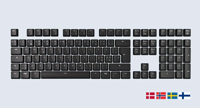 Wooting ABS Keycap Set, Kunststoff (ABS), OEM-Profil, schwarz, 109 Tasten, ISO-ND