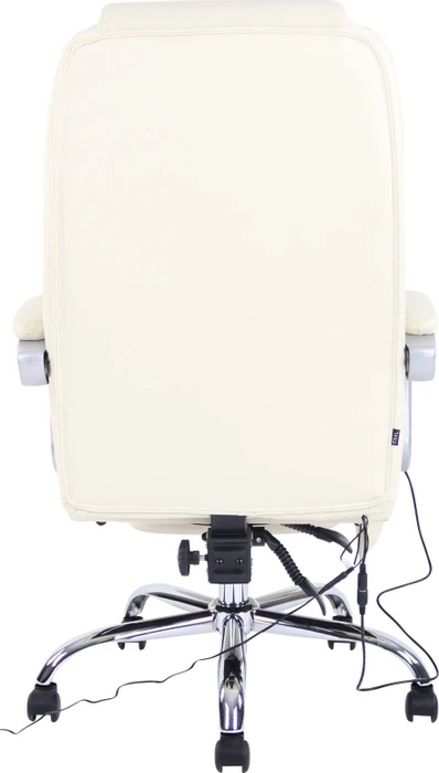 CLP Pacific Leder Bürostuhl mit Massagefunktion, creme