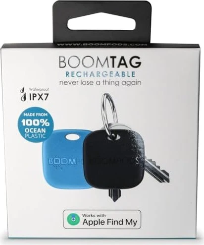 Boompods Tag Recharge schwarz/blau/weiß/pink, 2er-Pack