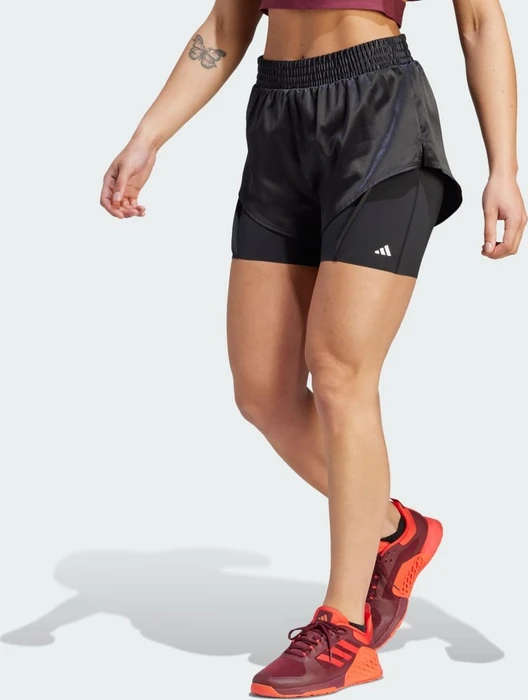 adidas Power Aeroready 2-in-1 Hose kurz schwarz/weiß (Damen)