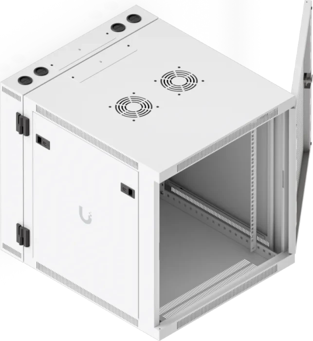Ubiquiti 12U Rack Cabinet, 19" Wandgehäuse 12HE, Gitternetztür, weiß, 703mm tief