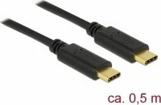 DeLOCK USB 2.0 Kabel, 2x USB-C Stecker, schwarz, 0.5m (83043)