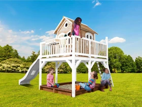Axi Spielhaus Liam braun/weiß mit Rutsche weiß