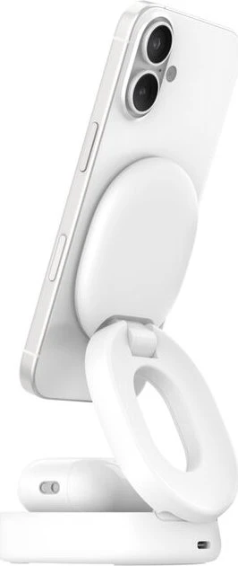 Belkin BoostCharge Magnetische 2-in-1-Ladestation mit Qi2 (15 W) weiß