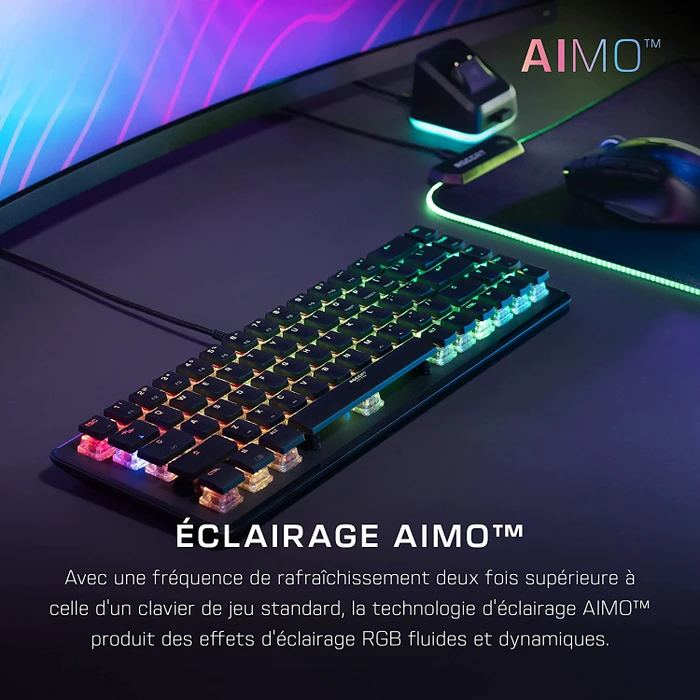 Roccat Vulcan II Mini, LEDs RGB, schwarz, TITAN II OPTICAL RED, USB, FR