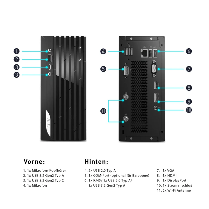 MSI PRO DP20Z 5M-007DE, Ryzen 5 5600G, 8GB RAM, 256GB SSD