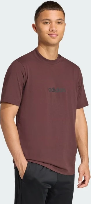 adidas Essentials Linear Single Jersey T-Shirt kurzarm shadow brown/black (Herren)