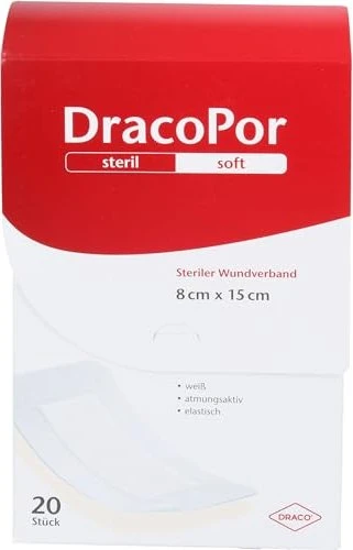 Dr. Ausbüttel DracoPor Soft steriler Wundverband weiß, 8 x 15cm, 20 Stück